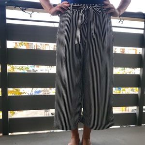Zara Vertical stripe culotte pant